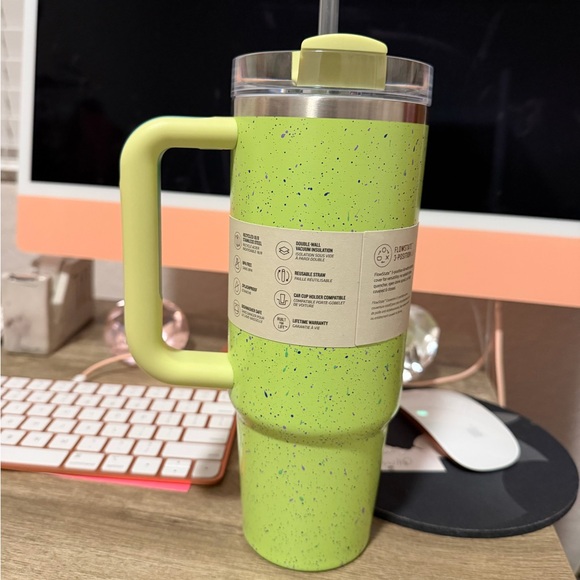 NWT- Stanley 30oz StainlessSteel H2.0 FlowState Quencher Tumbler- Citron Speckle - Picture 2 of 4